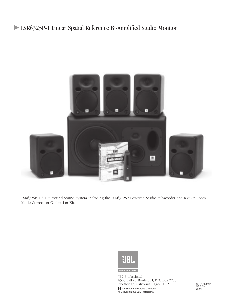 JBL LSR6325P-1 User Manual | Page 4 / 4