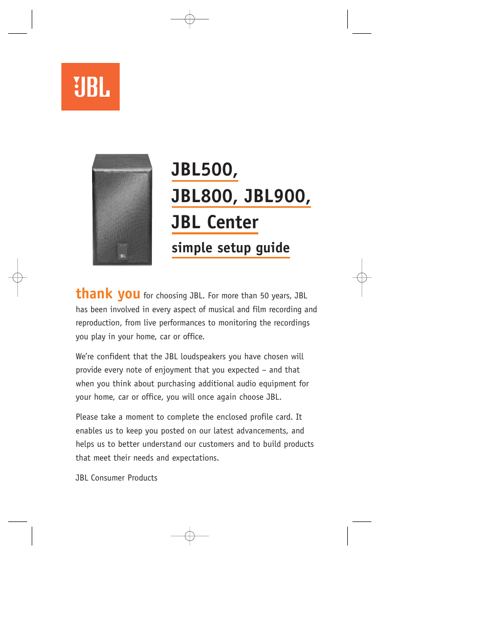 JBL 800 User Manual | 4 pages