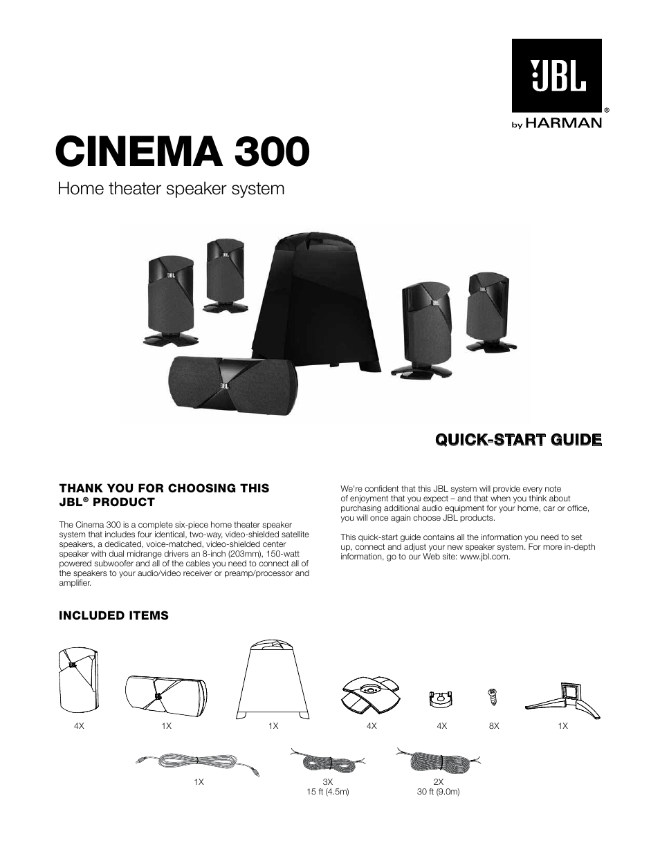 JBL 300 User Manual | 8 pages