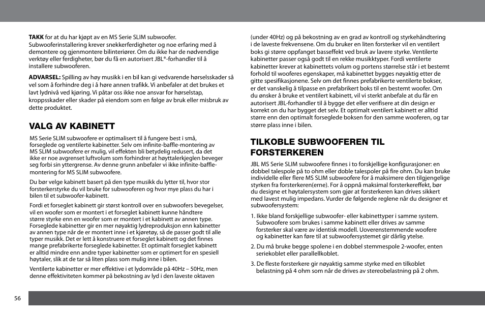 JBL MS-10SD4 SLIM User Manual | Page 56 / 90