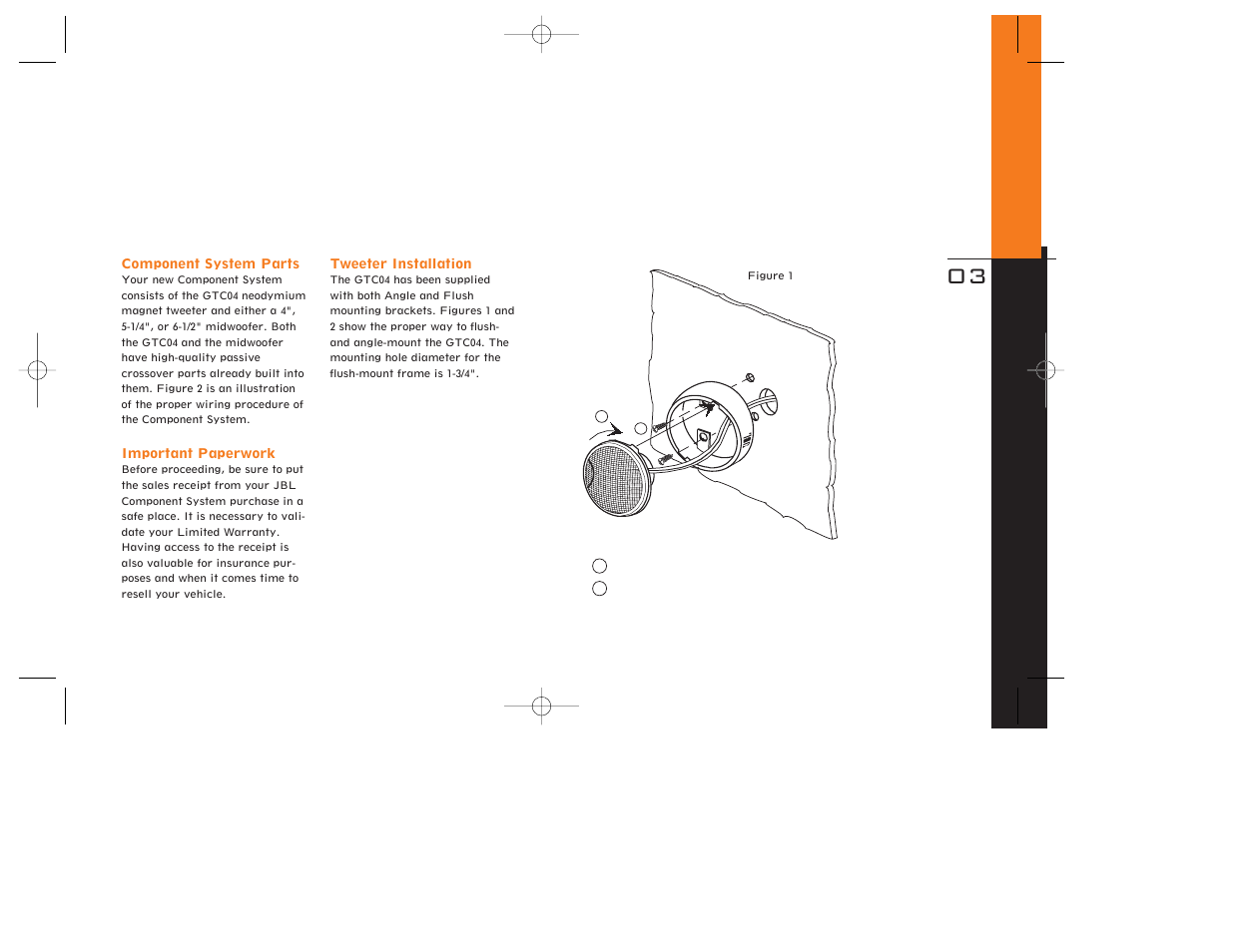 Angle mount | JBL GT4.0c User Manual | Page 3 / 16