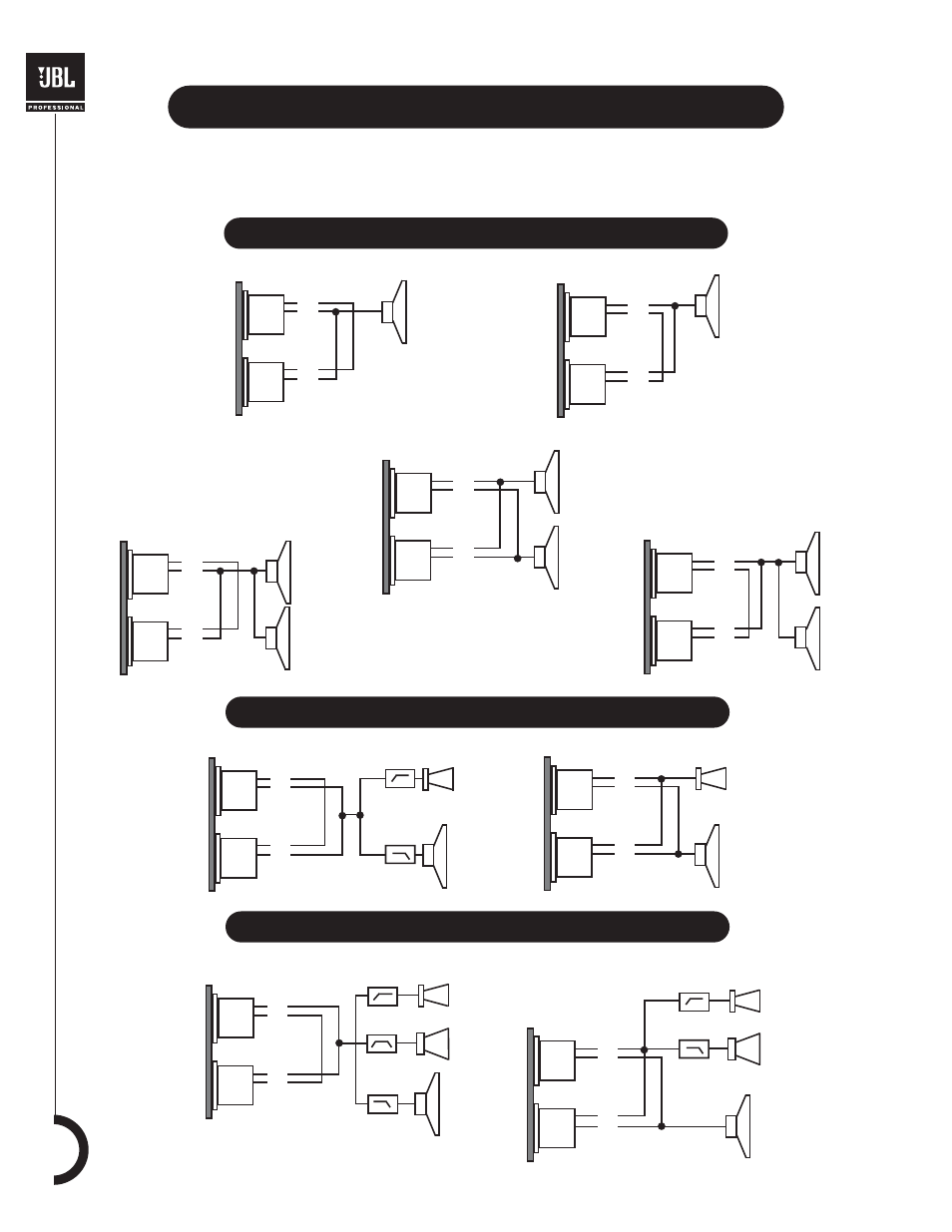 Input configurations, Subwoofers two-way systems three-way systems | JBL Professional loudspeakers SR-X Series User Manual | Page 10 / 16