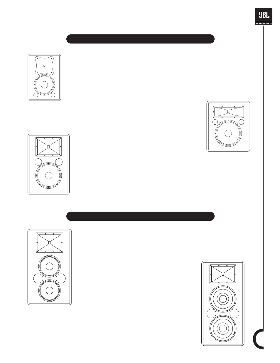 Two-way systems, Dual lf, two-way systems | JBL Professional loudspeakers SR-X Series User Manual | Page 5 / 16