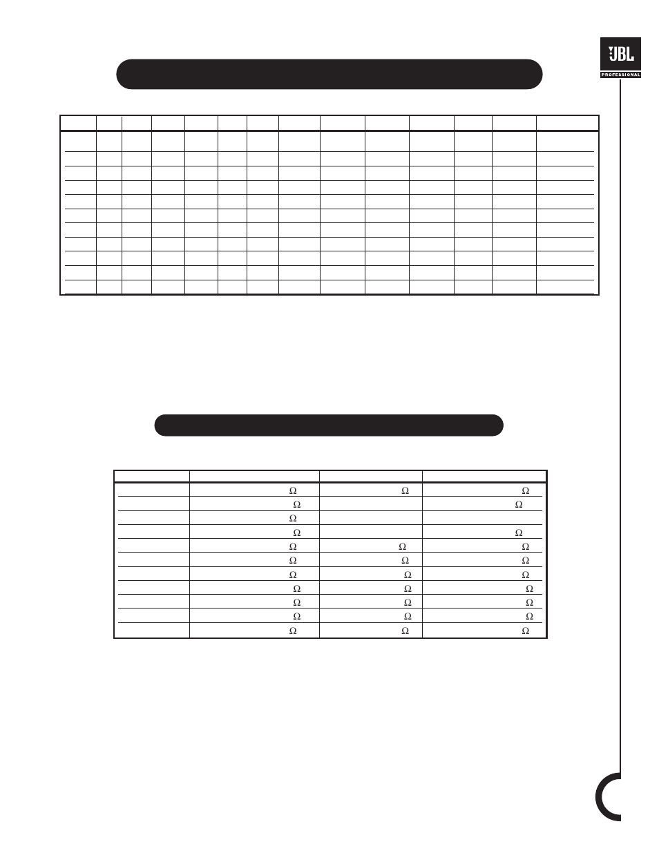 Specifications, Recommended power, Duraflex | JBL Professional loudspeakers SR-X Series User Manual | Page 7 / 16