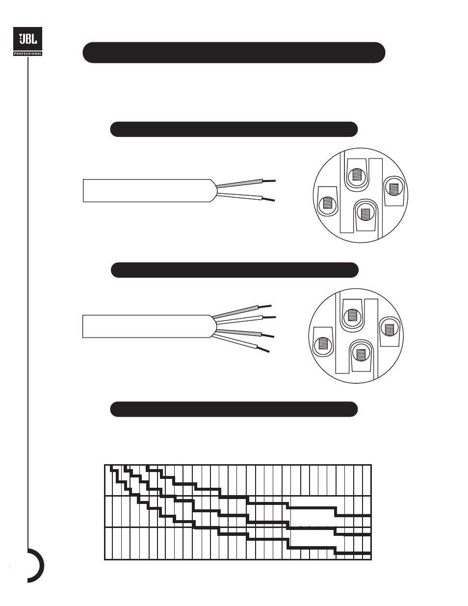 Cable and connections | JBL Professional loudspeakers SR-X Series User Manual | Page 8 / 16