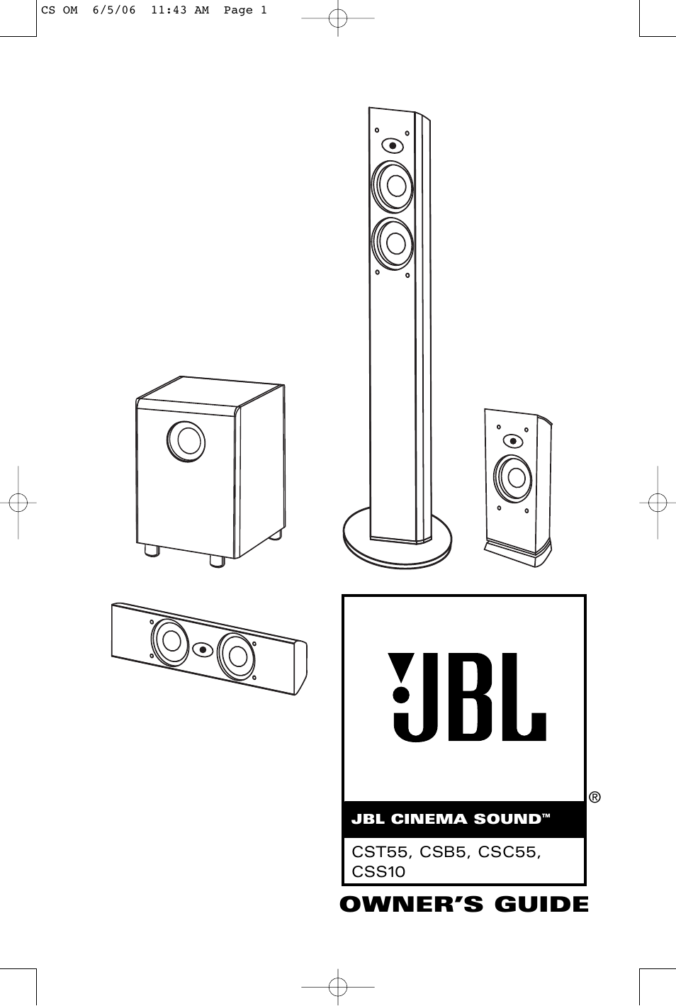 JBL CSB5 User Manual | 12 pages