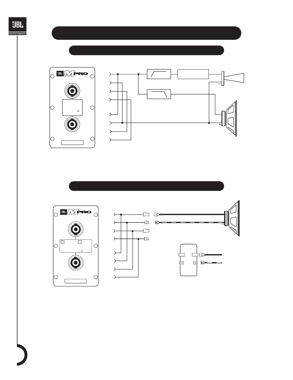 Mpro 400 series block diagrams, Mp418s, Mp4xx | JBL MPro 400 User Manual | Page 10 / 16