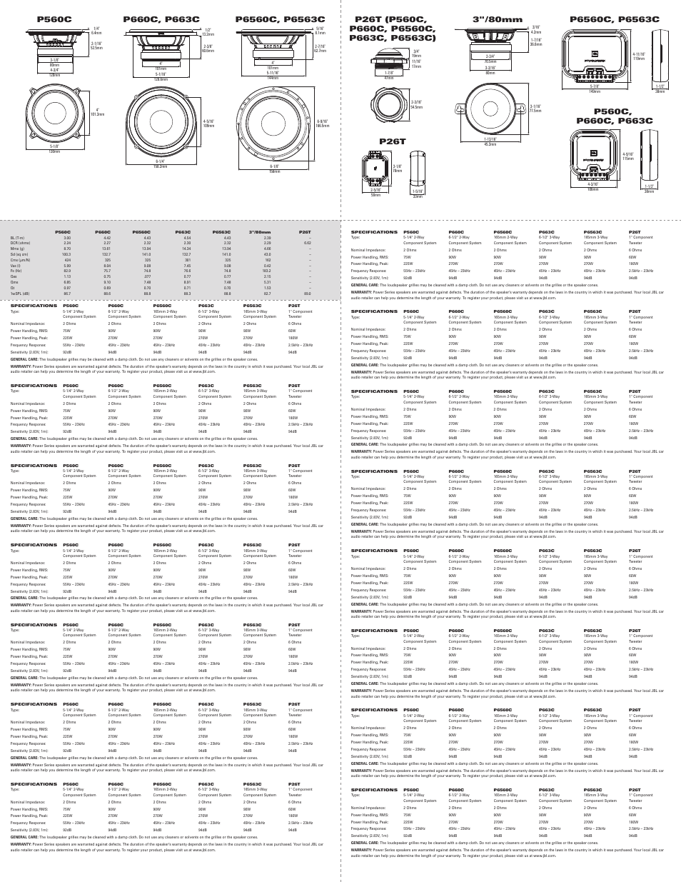 P26t | JBL P26T User Manual | Page 10 / 12