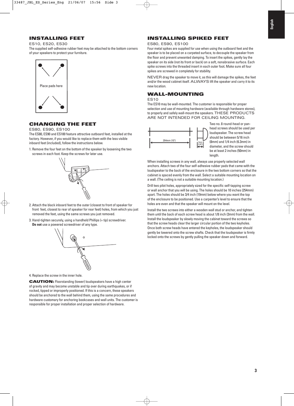 JBL ES20 User Manual | Page 3 / 6