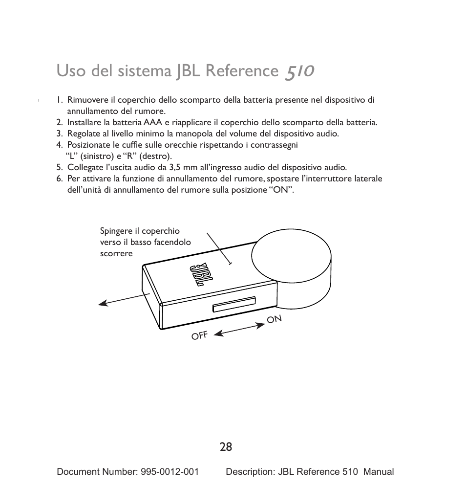 Uso del sistema jbl reference | JBL 510 User Manual | Page 29 / 67