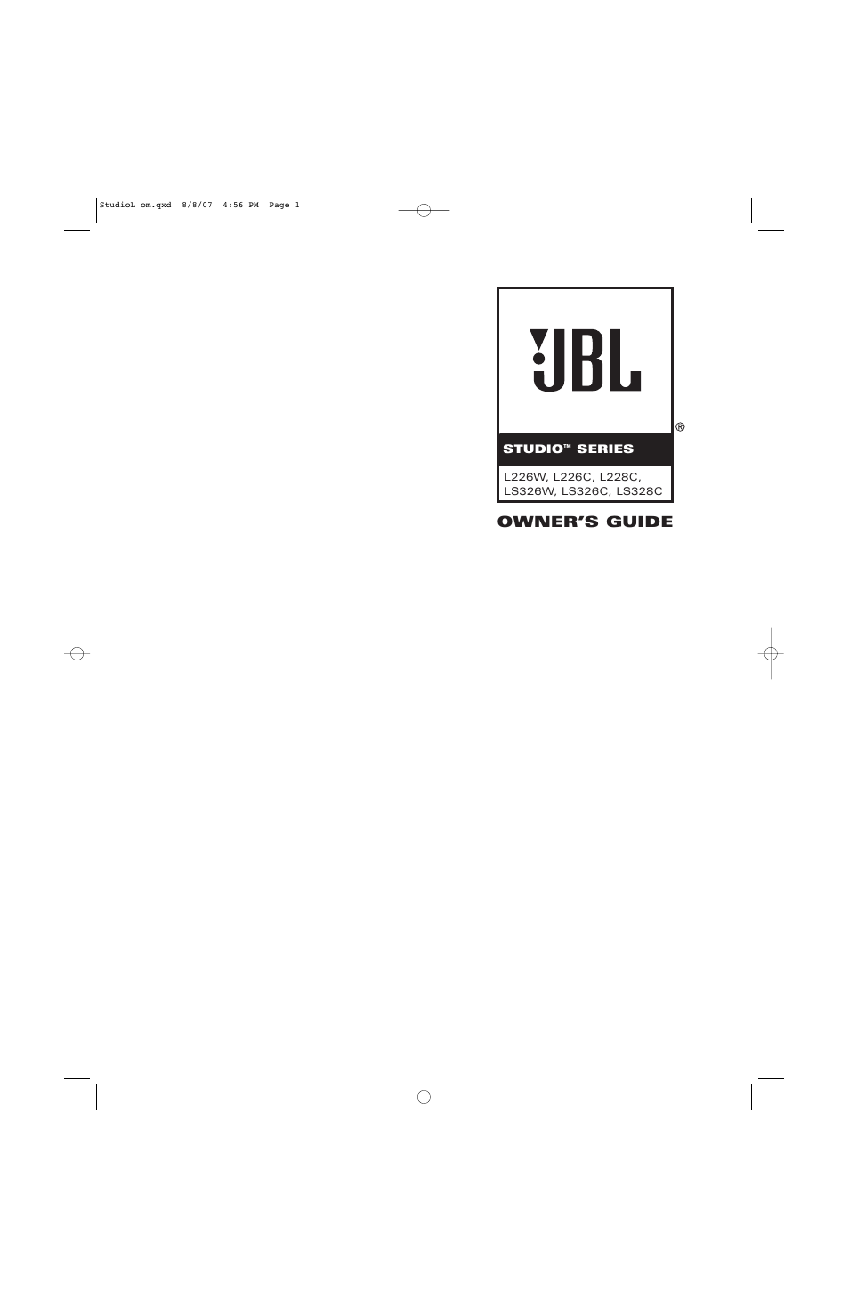 JBL LS326C User Manual | 8 pages