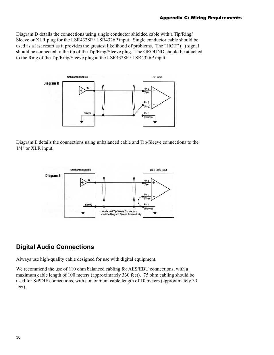 Digital audio connections | JBL LSR4326P User Manual | Page 40 / 51