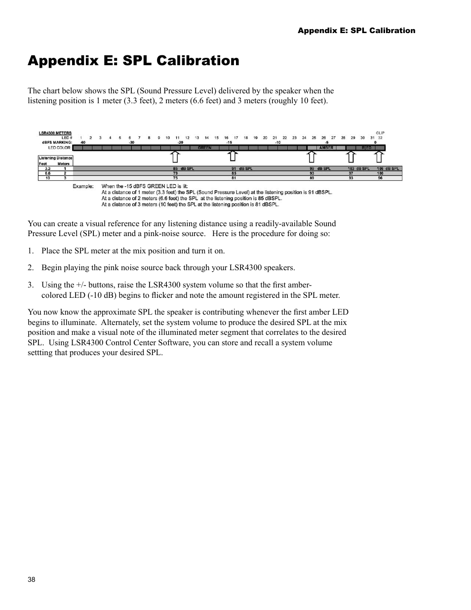 Appendix e: spl calibration | JBL LSR4326P User Manual | Page 42 / 51