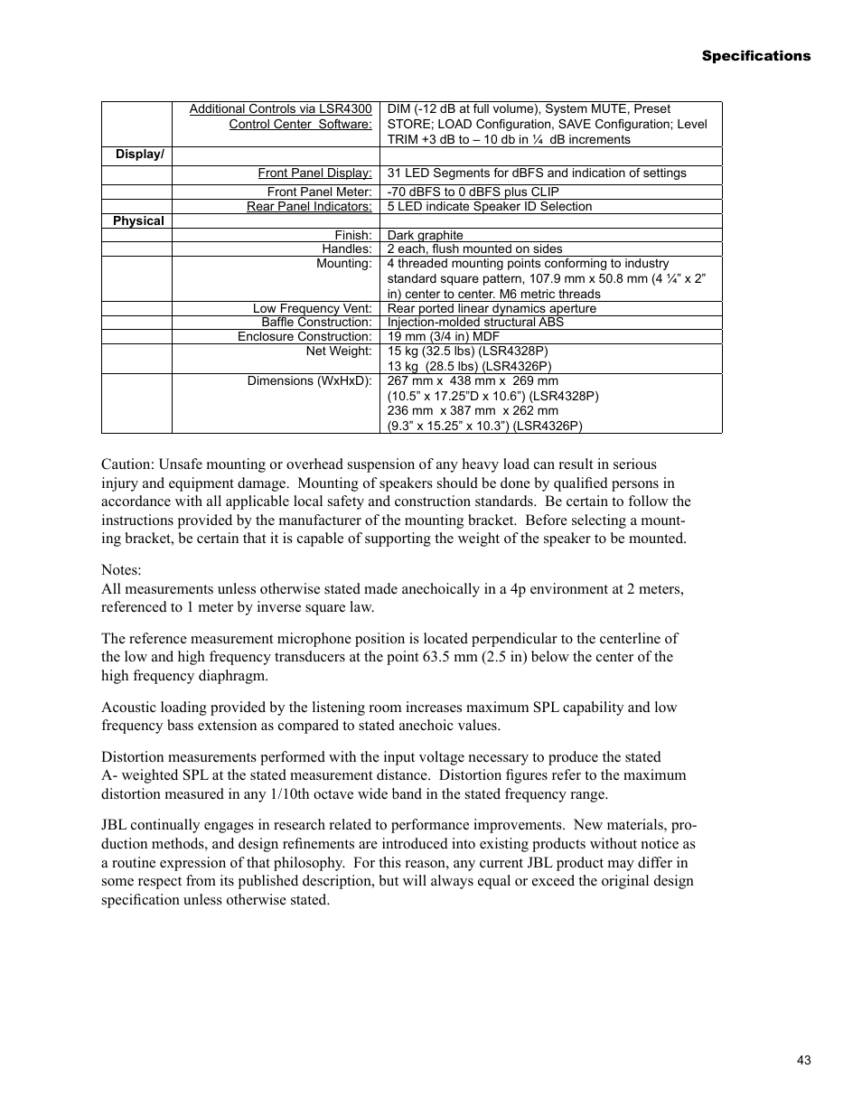 JBL LSR4326P User Manual | Page 47 / 51