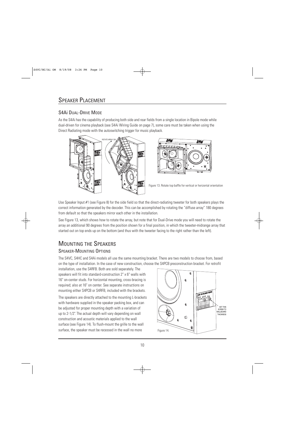 JBL S4VC User Manual | Page 10 / 16