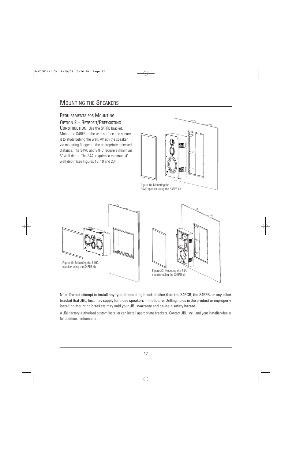 JBL S4VC User Manual | Page 12 / 16