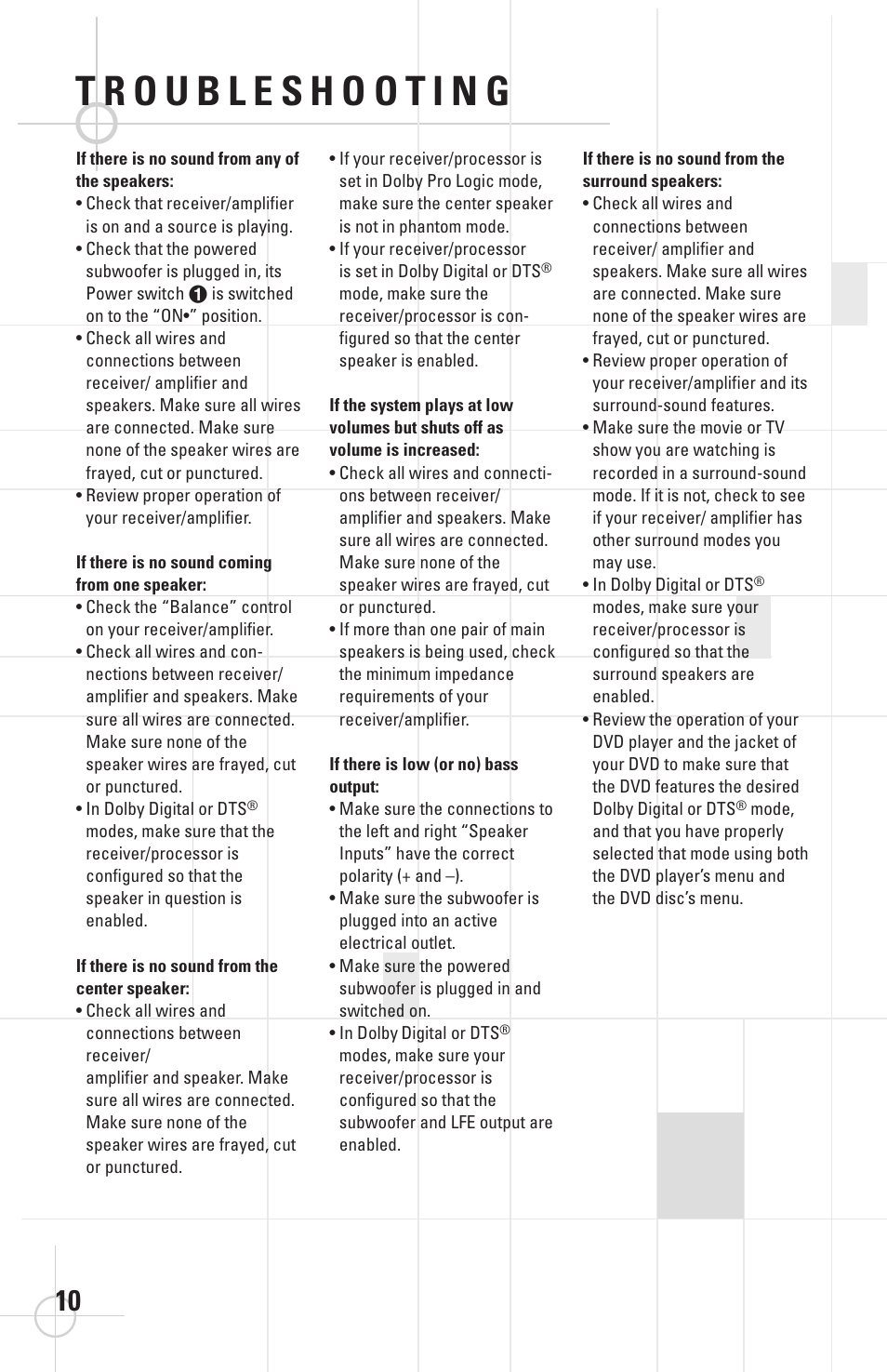 JBL SCS138 User Manual | Page 10 / 12