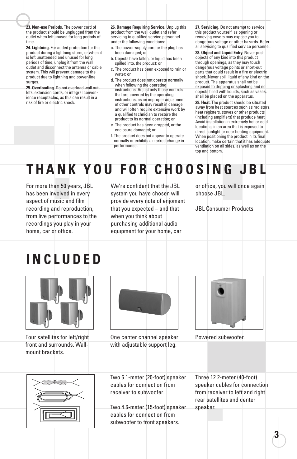 JBL SCS138 User Manual | Page 3 / 12