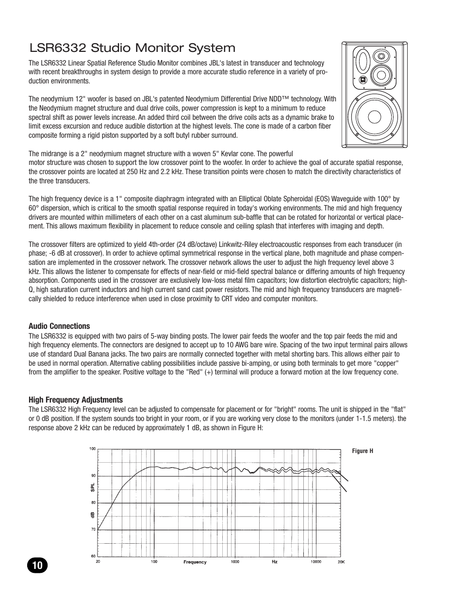 Lsr6332 studio monitor system | JBL LSR6300 User Manual | Page 10 / 24