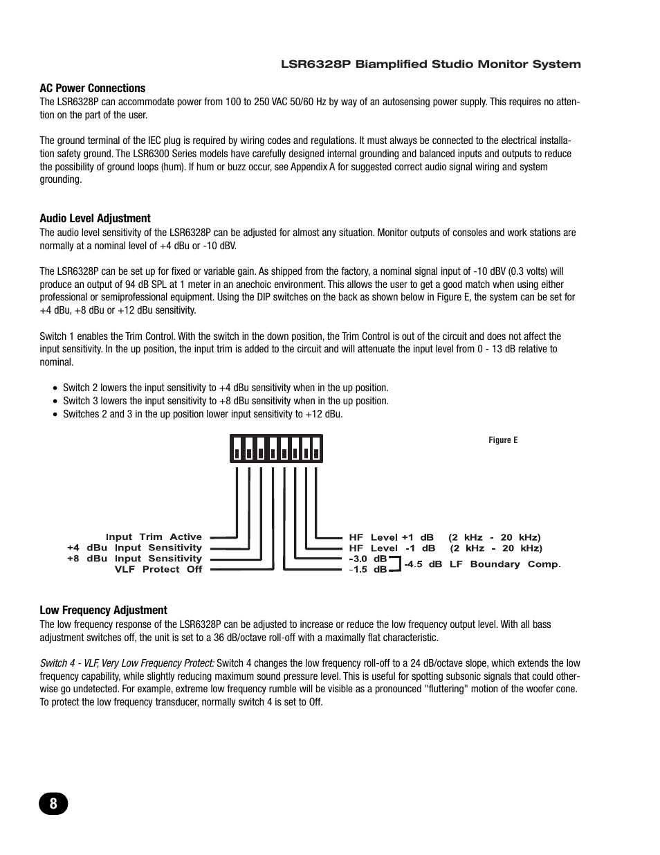 JBL LSR6300 User Manual | Page 8 / 24