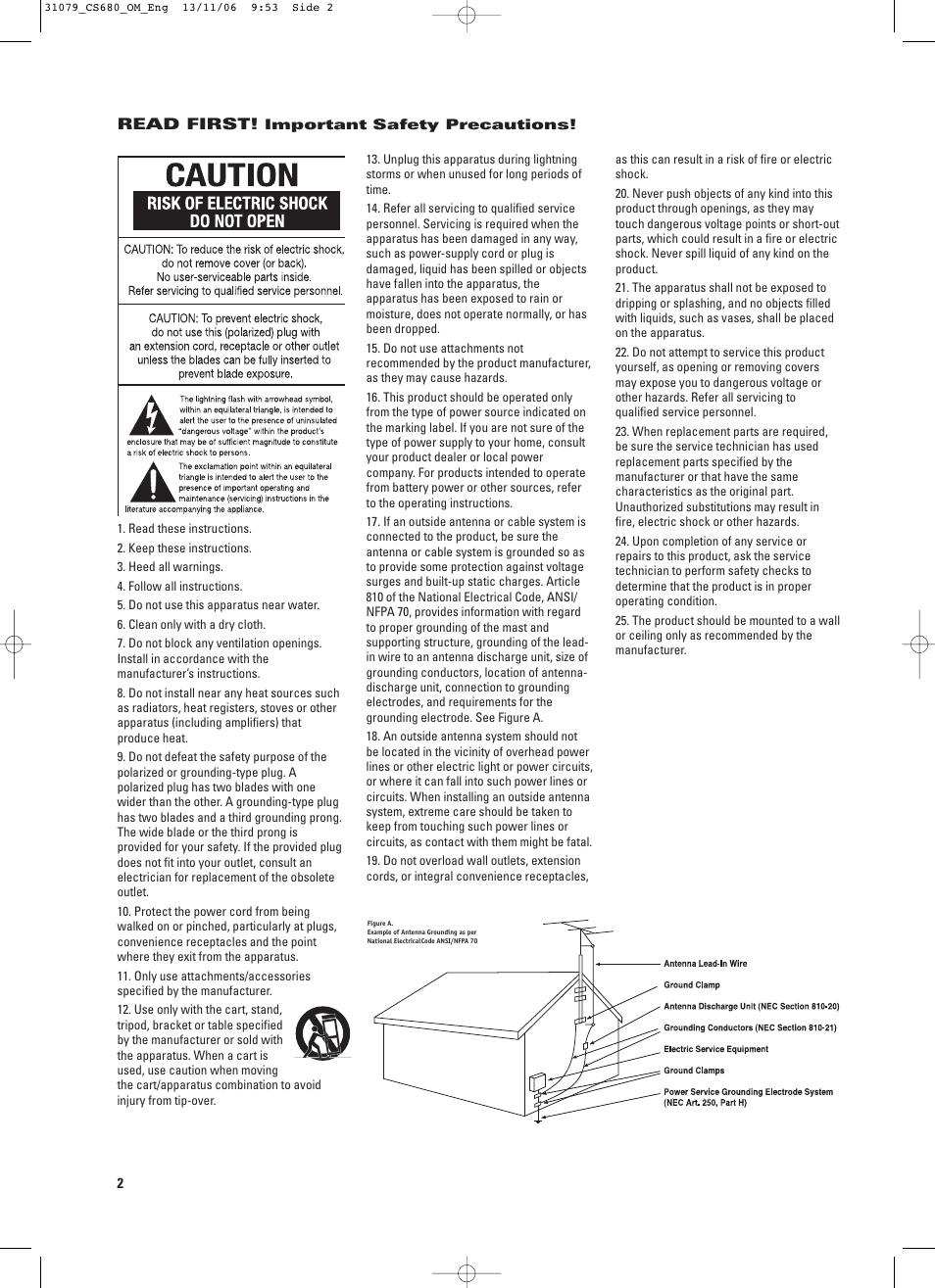 JBL CS680 (230V) User Manual | Page 2 / 10