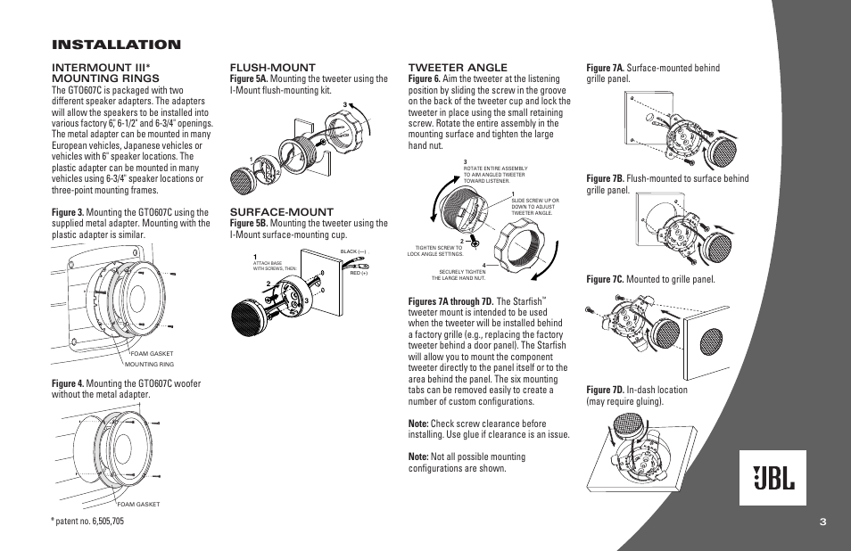 Installation | JBL GTO6507SC User Manual | Page 3 / 4