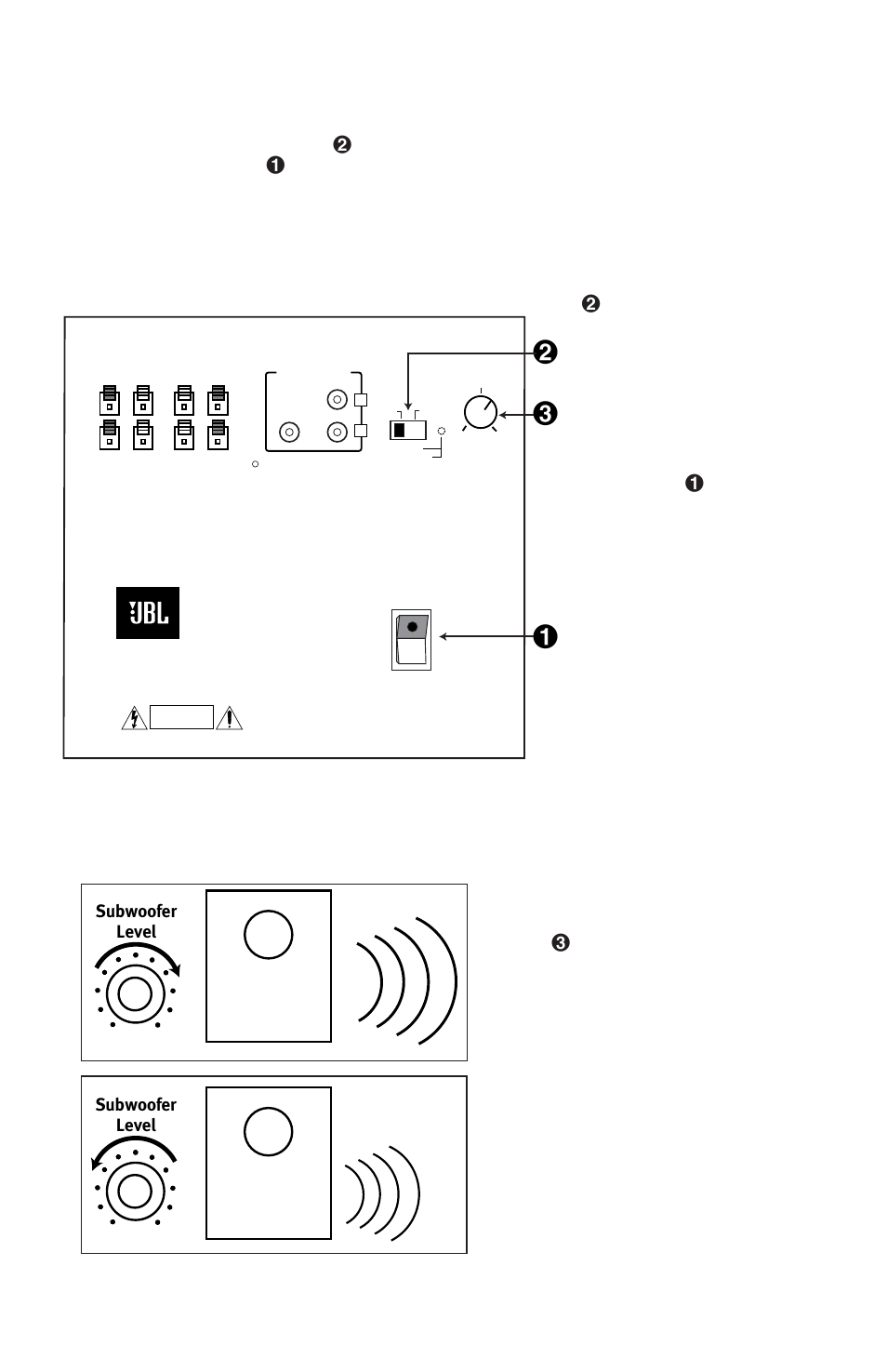 Operation, Sub 136, As shown | JBL SCS136 User Manual | Page 9 / 12
