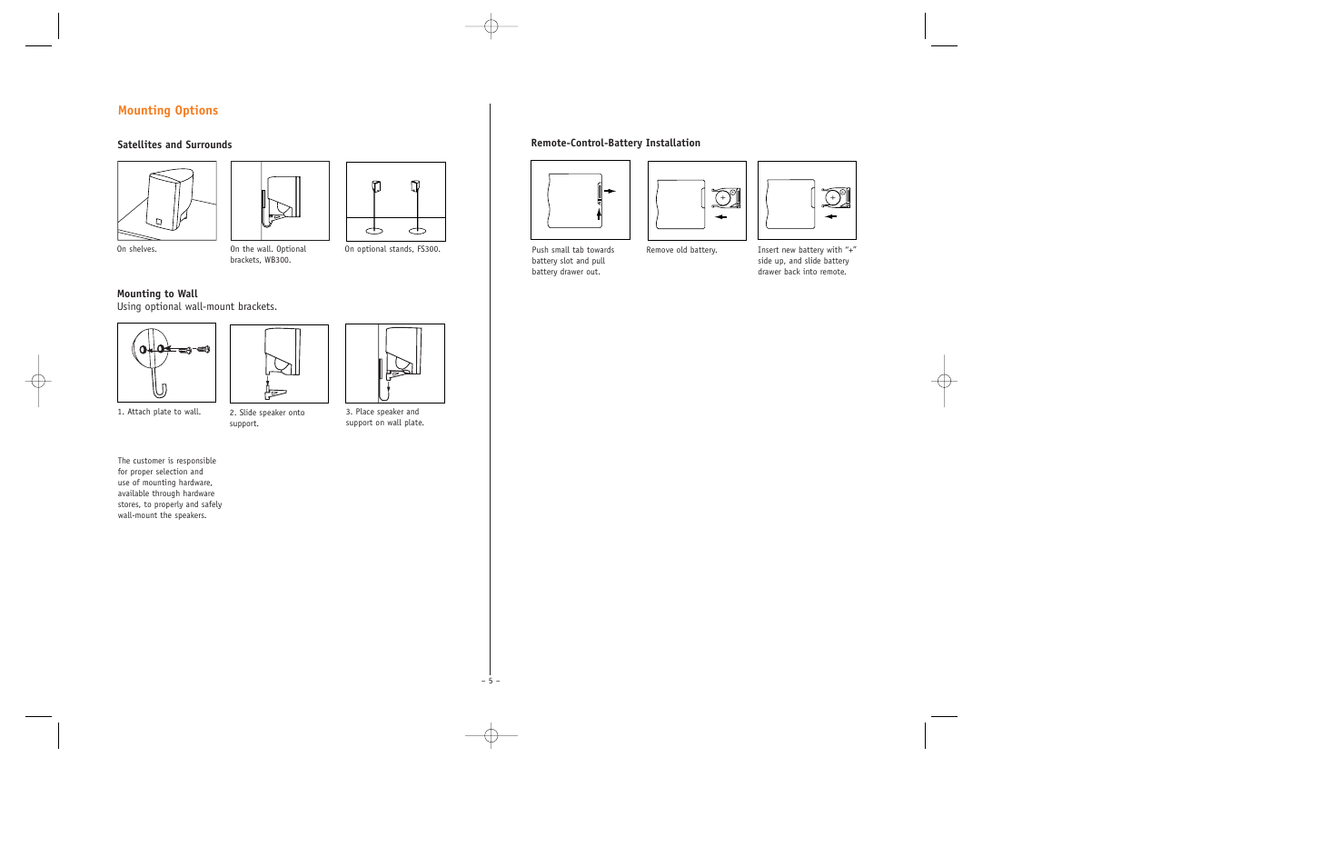 Mounting options | JBL ESC350 User Manual | Page 5 / 20