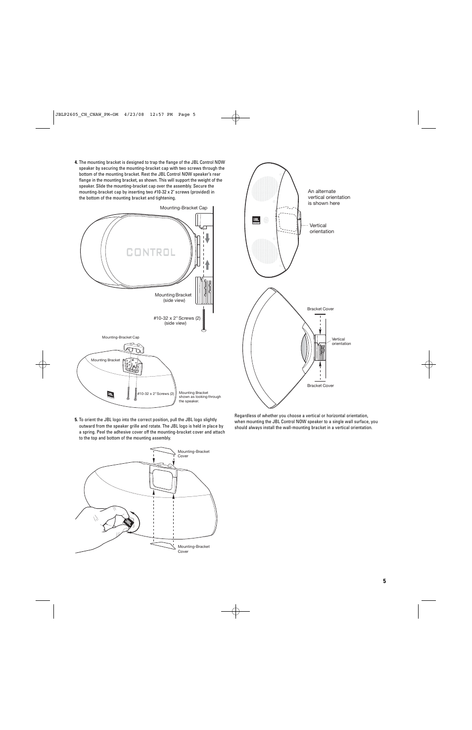 JBL CONTROL NOW User Manual | Page 5 / 29