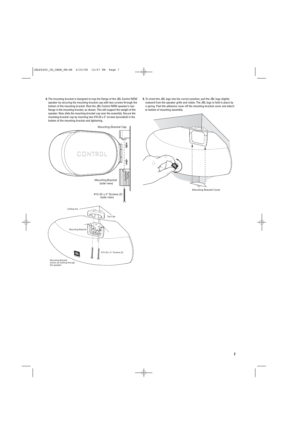 JBL CONTROL NOW User Manual | Page 7 / 29