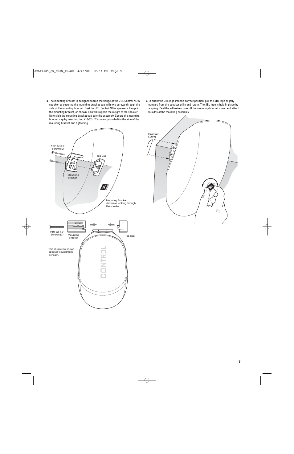 JBL CONTROL NOW User Manual | Page 9 / 29