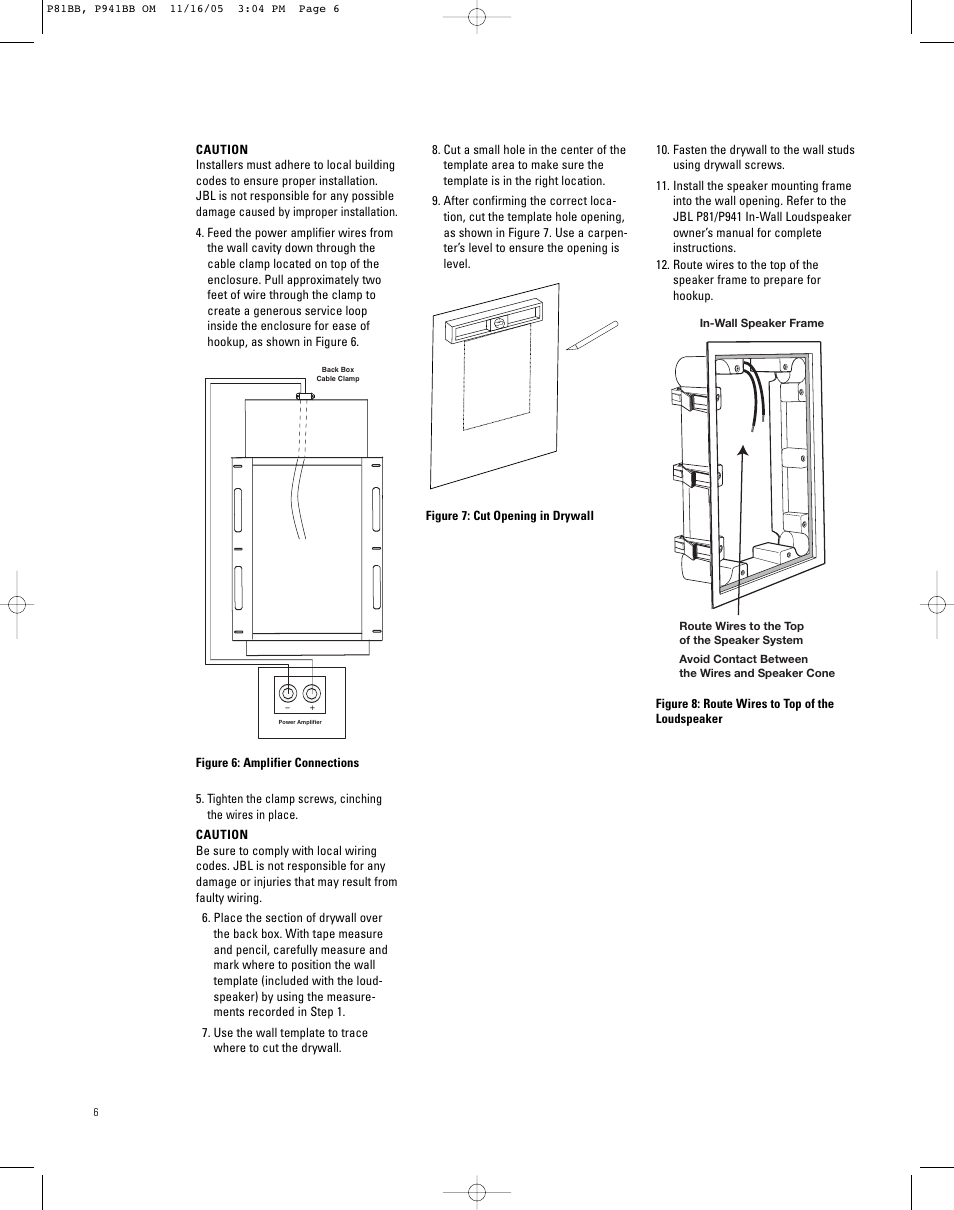 JBL INSTALLATION P941BB User Manual | Page 6 / 8