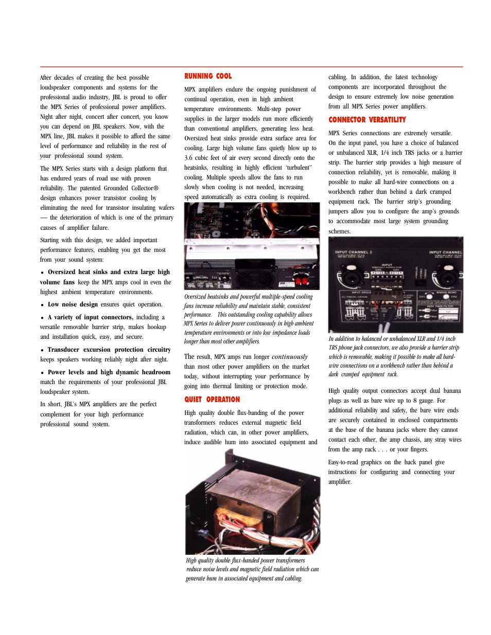 JBL Professional MXP1200 User Manual | Page 3 / 6