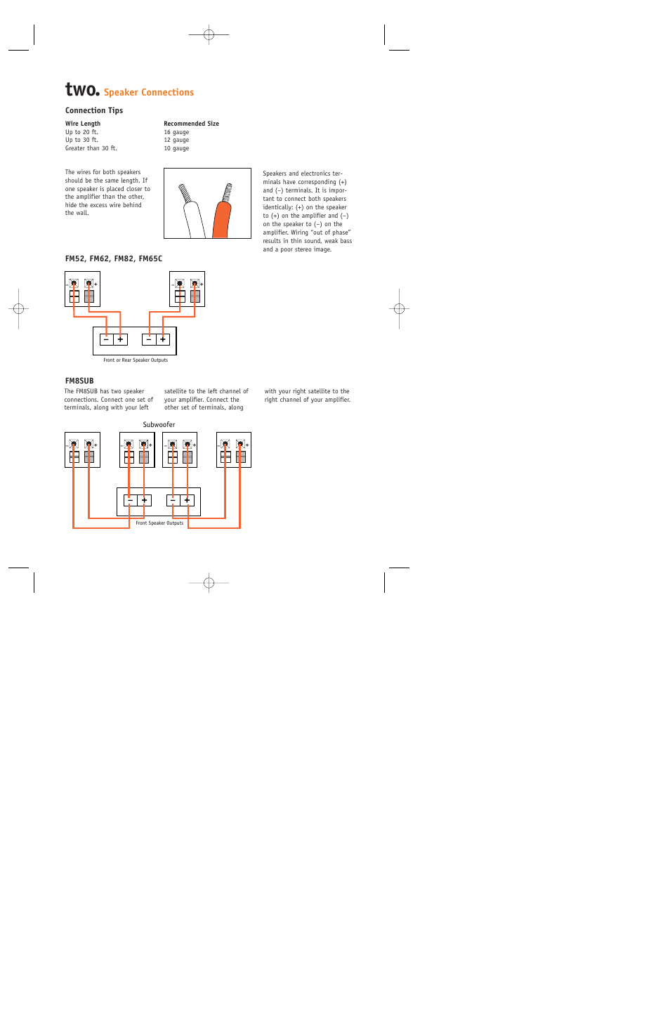 Speaker connections | JBL FM8SUB User Manual | Page 3 / 12