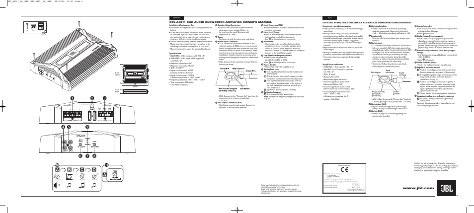 Ab c d a | JBL GT5A3011OM User Manual | Page 3 / 4