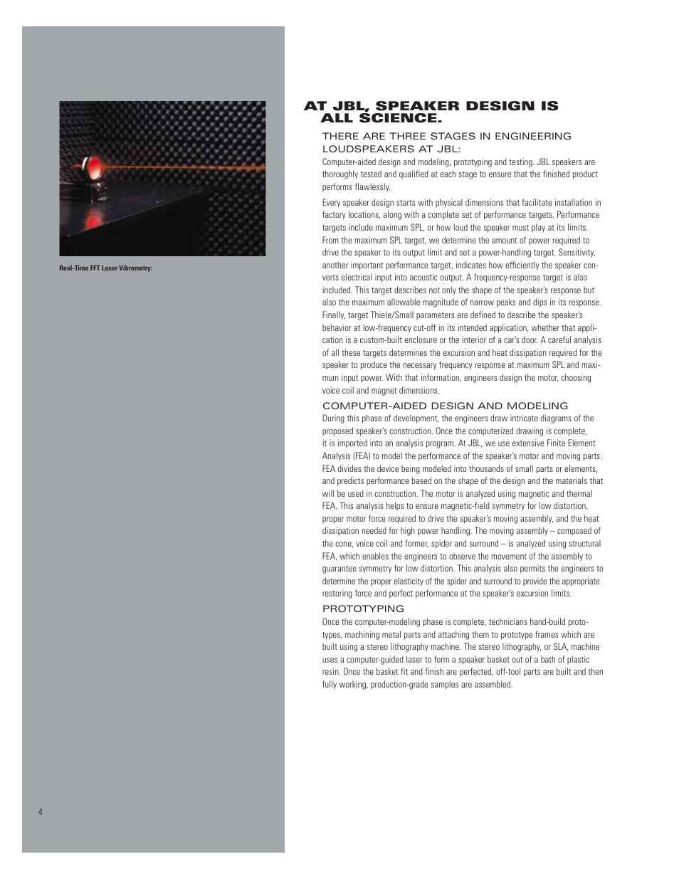 At jbl, speaker design is all science | JBL 660GTI User Manual | Page 4 / 20