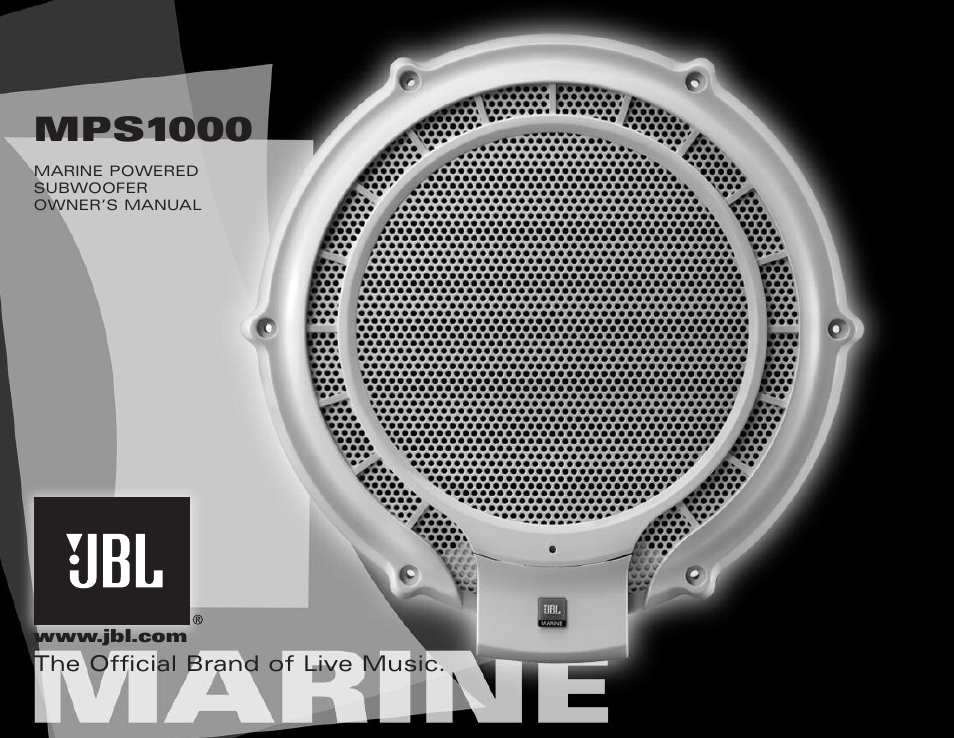 JBL MARINE MPS1000 User Manual | 4 pages