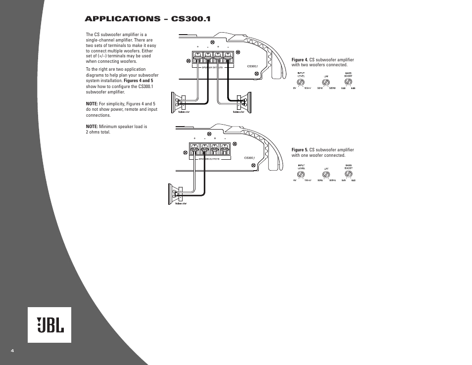 Applications – cs300.1 | JBL CS300.1 User Manual | Page 4 / 8