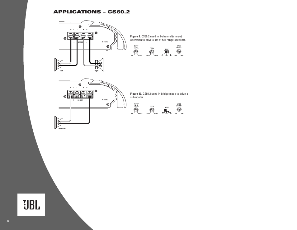 Applications – cs60.2 | JBL CS300.1 User Manual | Page 6 / 8