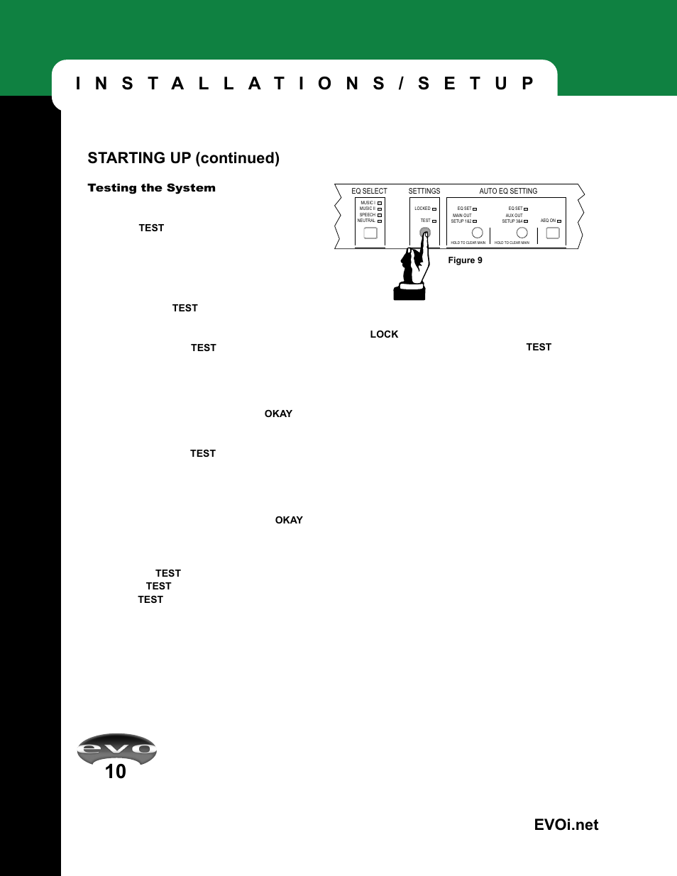 Starting up (continued) | JBL EVOi.net User Manual | Page 12 / 36