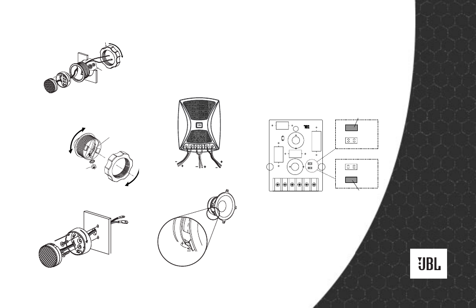 Installation connections, 3db 0db -3db 0db, Red blk | JBL P650c User Manual | Page 3 / 4