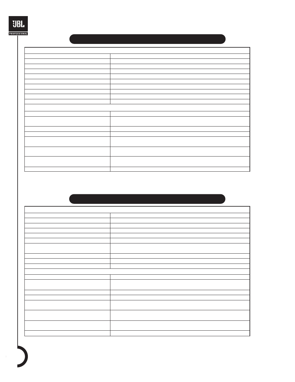 Spécifications technische daten | JBL MP418SP User Manual | Page 8 / 20