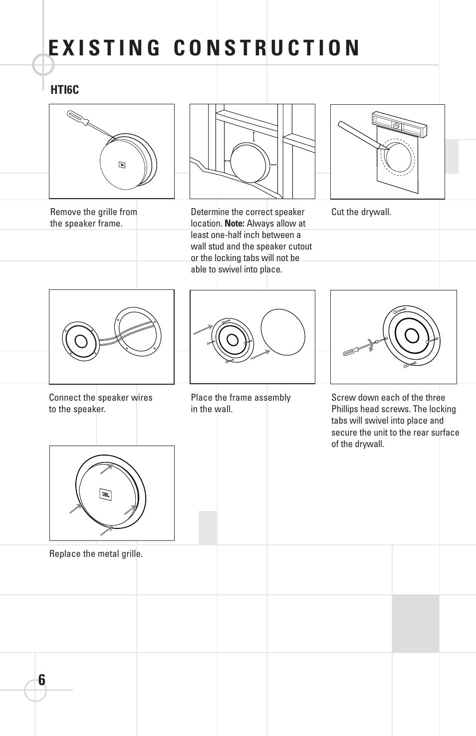 Hti6c | JBL HTI6C User Manual | Page 6 / 8