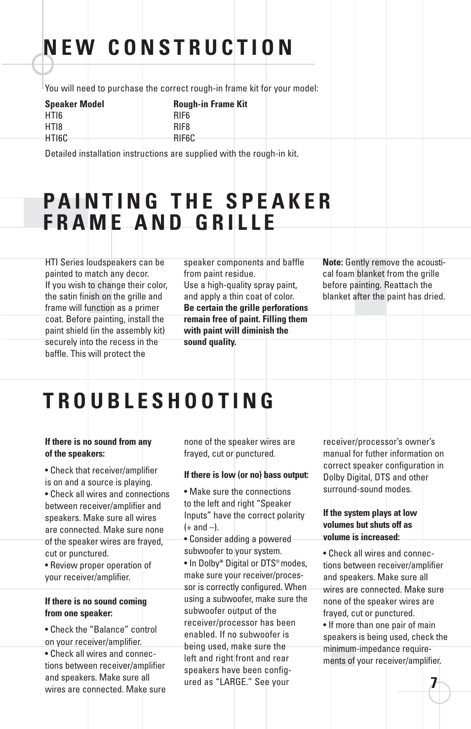 JBL HTI6C User Manual | Page 7 / 8