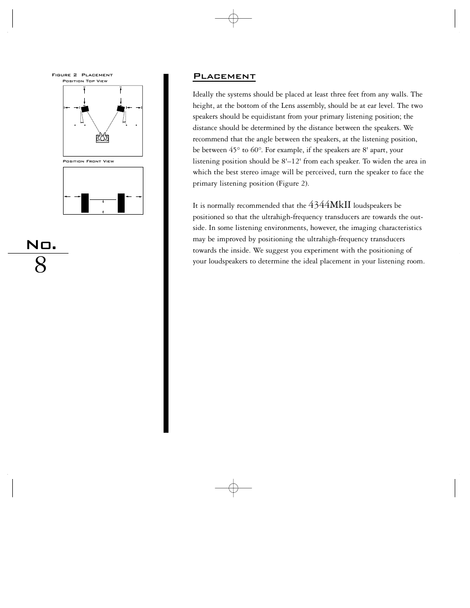 4344mkii, Placement | JBL 4344MKII User Manual | Page 8 / 14