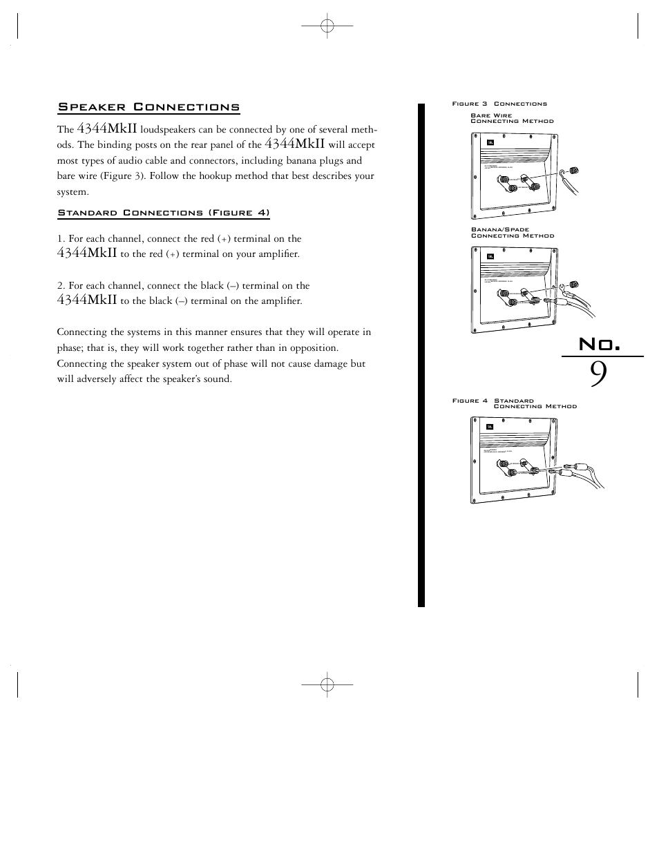 4344mkii, Speaker connections | JBL 4344MKII User Manual | Page 9 / 14