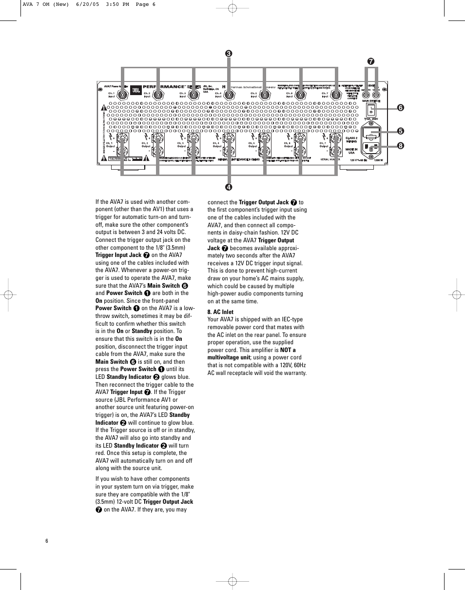 JBL AVA7 User Manual | Page 6 / 12