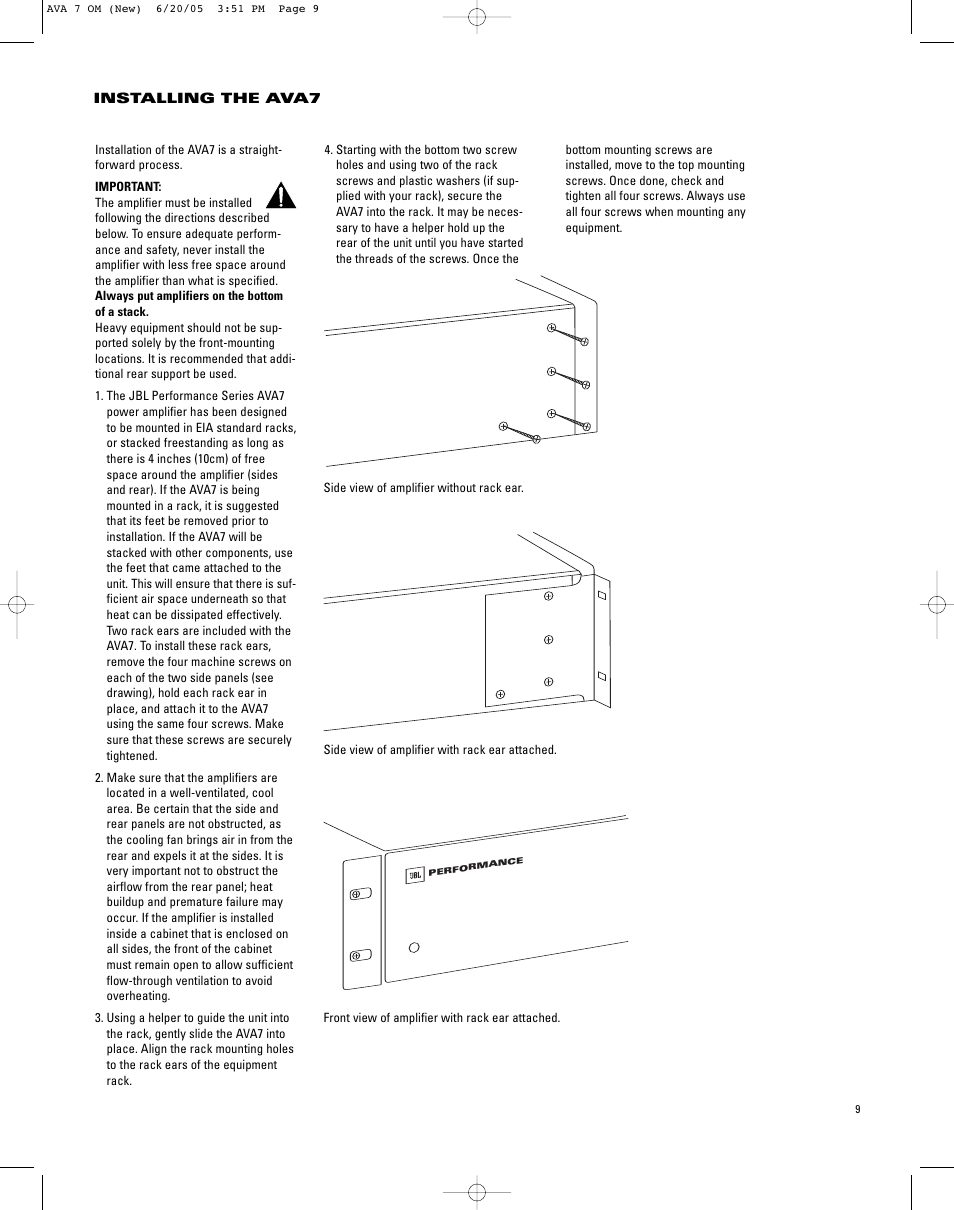 JBL AVA7 User Manual | Page 9 / 12