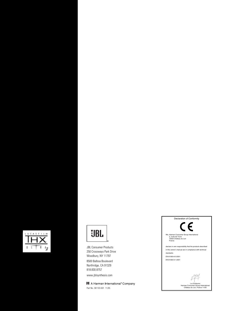 JBL S4HC User Manual | Page 24 / 24