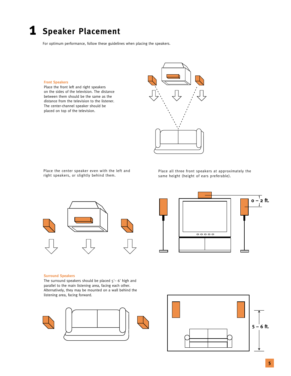 Speaker placement | JBL 120V User Manual | Page 4 / 14